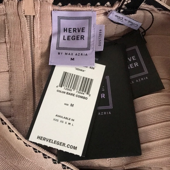 Herve Leger Zehra Bare Combo Jacquard Dress - Picture 7 of 8